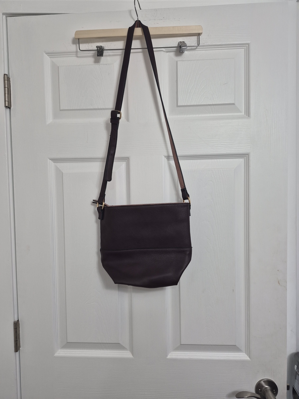 Classic Dark Burgundy Crossbody Bag - Adjustable Strap